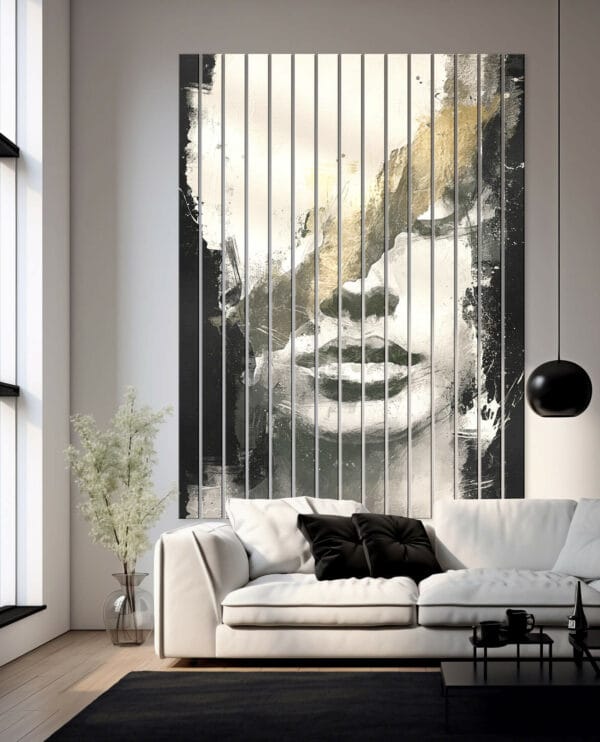 szklane lamele dekoracyjne portret silnej kobiety