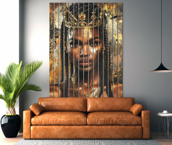 lamele z nadrukiem afrykańska królowa w złotej koronie