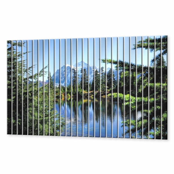 lamele scienne szklane lesny krajobraz z gora