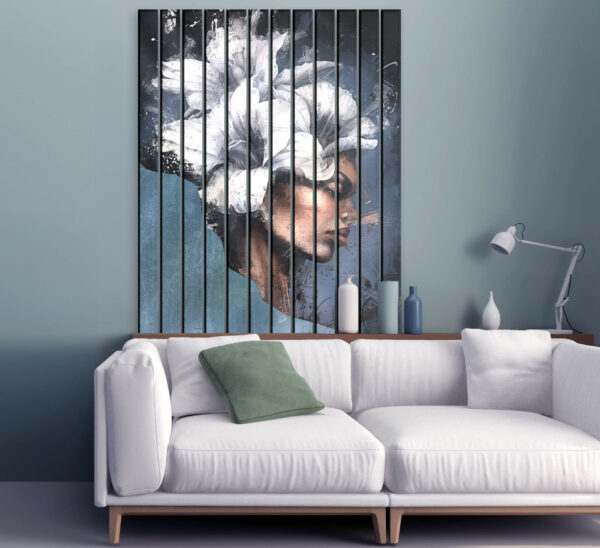 lamele scienne szklane pani z kwiatami