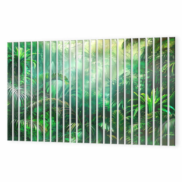 panele szklane tropikalny krajobraz z palmami