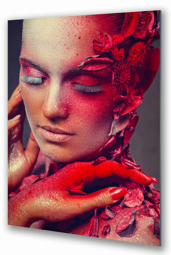 Kobieta i kwiaty obrazy do salonu