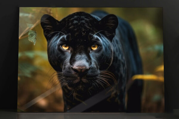 pantera obraz na szkle do biura