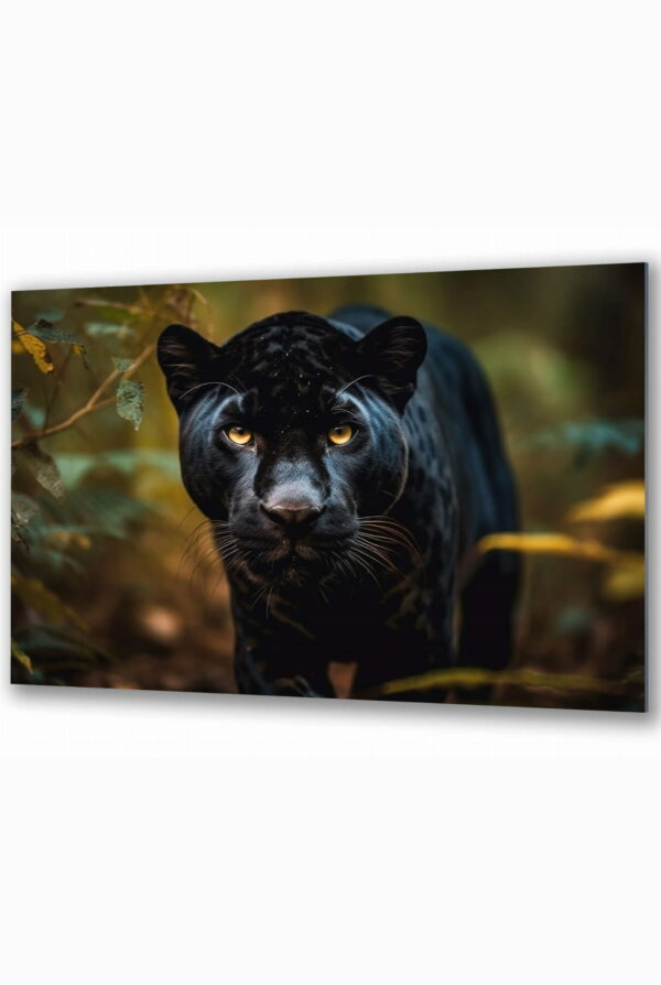 obraz na szkle pantera na polowaniu