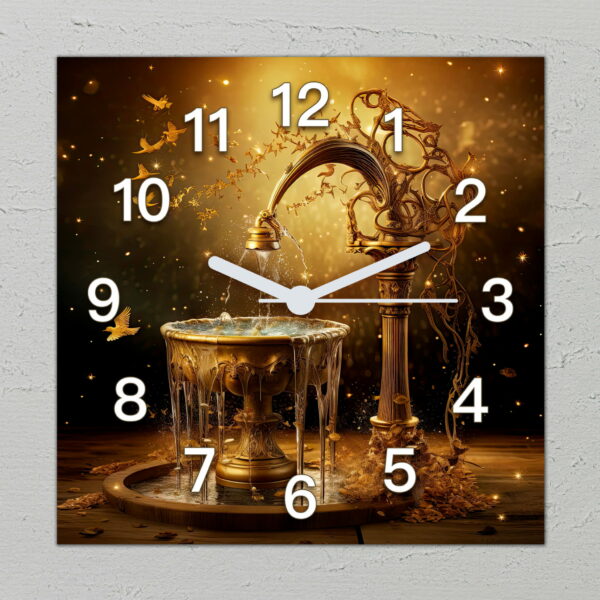 nowoczesne zegary scienne do salonu fontanna