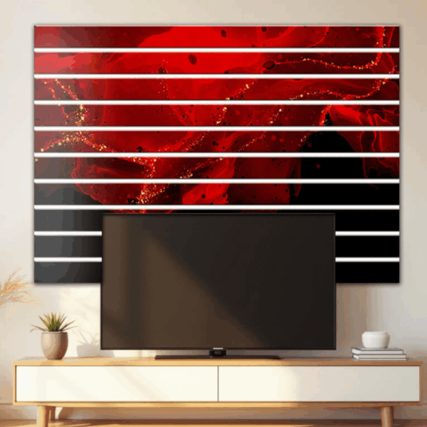 panel lamelowy za telewizorem