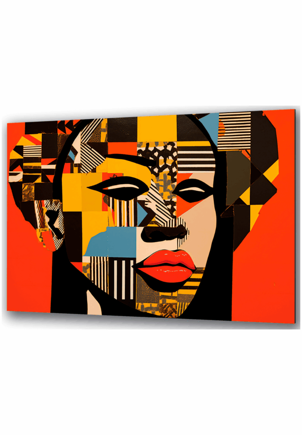 afrykańska kobieta na czerwonym tle szkłany obraz