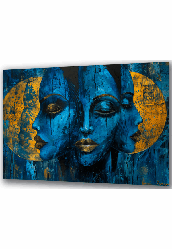 dwa miesiące i trzy twarze kobiety szkłane obrazy