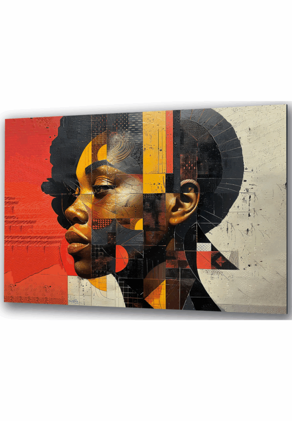 afrykańska kobieta na czerwono szarym tle szkłany obraz