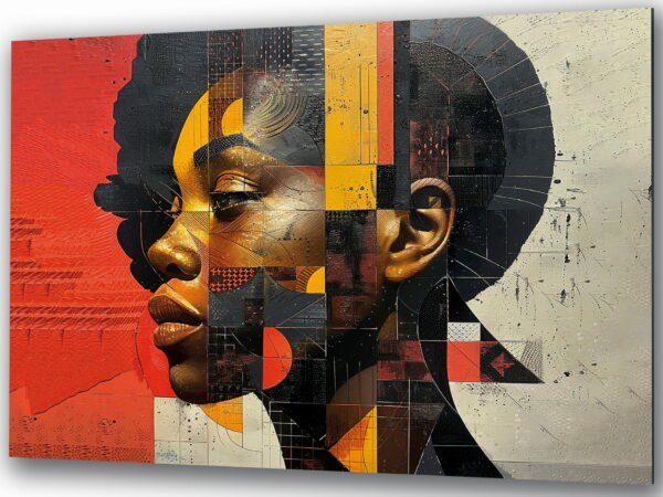 profil afrykańskiej kobiety z geometrią szkłane obrazy