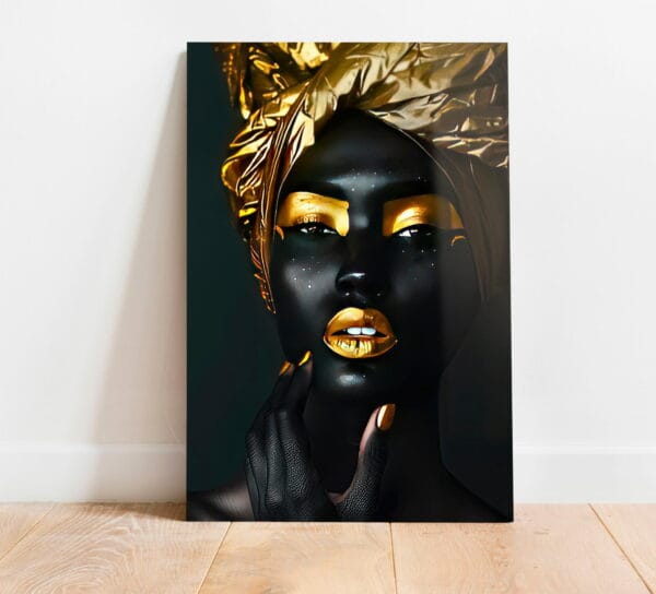 afrykańska kobieta obraz na szkle z blaskiem