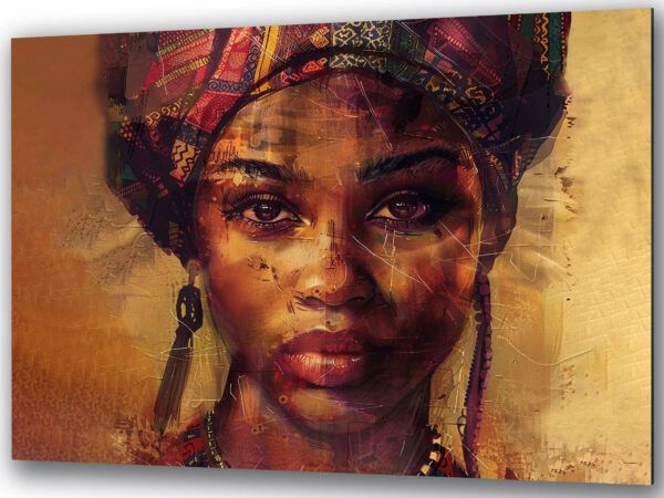 afrykańska dziewczyna z czerwonym accentem szkłane obrazy