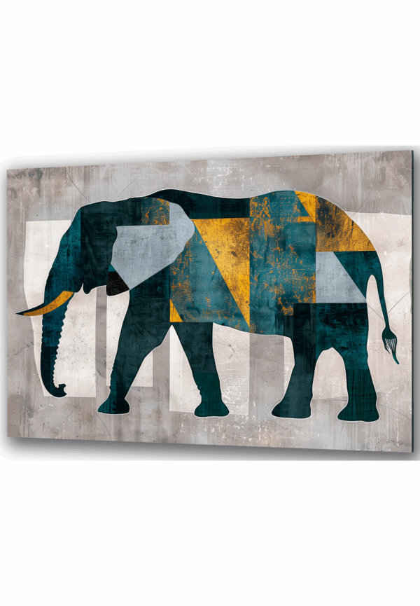 słoń z geometrycznych kształtów szkłany obraz