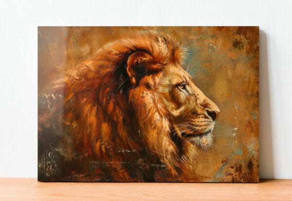 obraz szklany lew