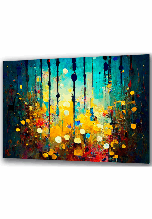 szklany obraz niebiesko zolta abstrakcja