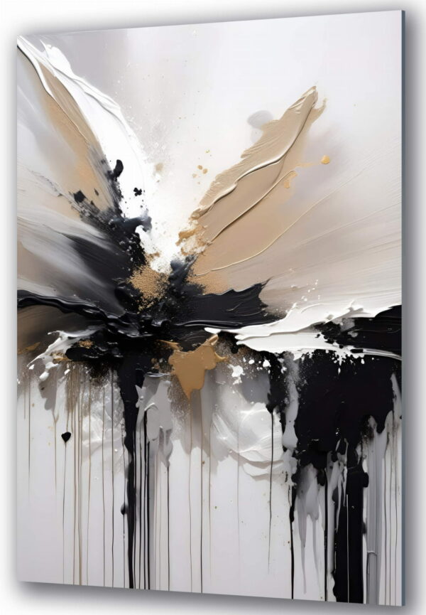 szklany obraz zloto czarny geometryczne figury