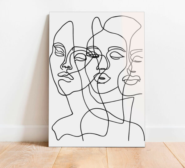 szklany obraz abstrakcyjny portret