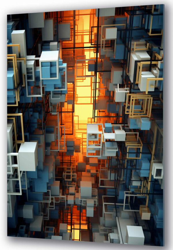 abstrakcje szklany obraz abstrakcyjne cube