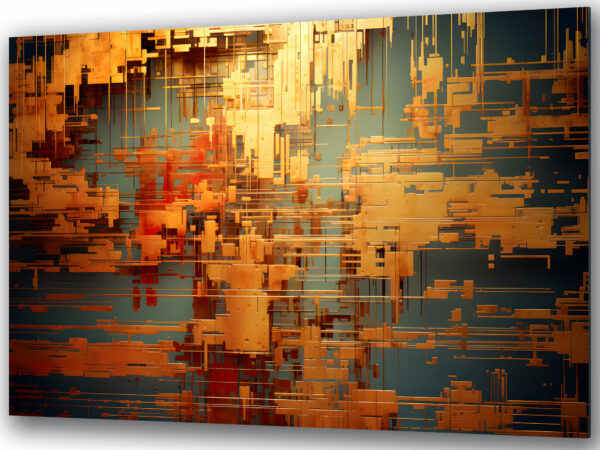 abstrakcja zlota szklana dekoracja