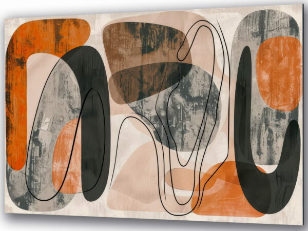 abstrakcja obraz na szkle naturalne linie i kolory