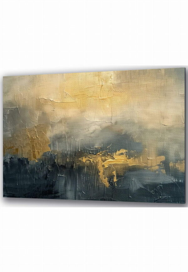 abstrakcje obraz na szkle tajemnicza zloto niebieska