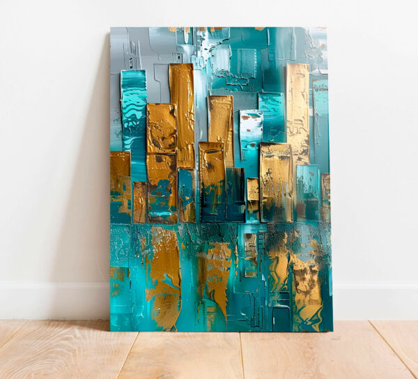 abstrakcja obraz nowoczesny szklo kompozycja zlota