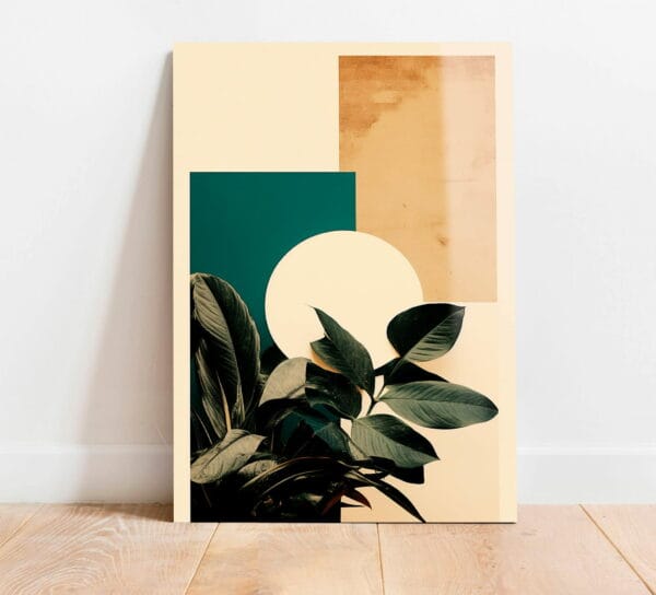 rośliny geometria boho obraz na szkle