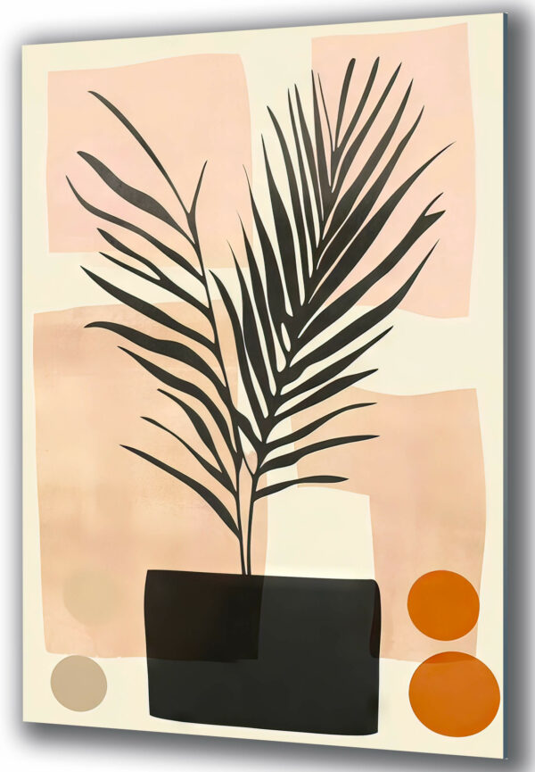 obraz na szkle abstrakcyjna roślina w stylu boho