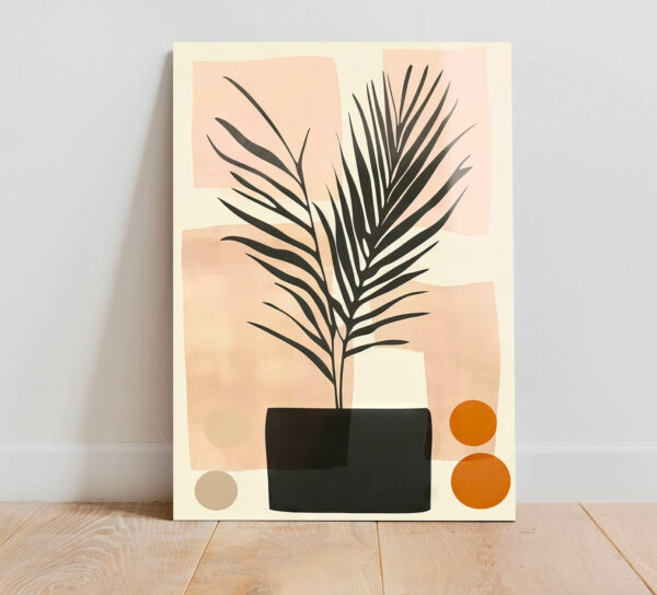 szklany obraz abstrakcyjna roślina