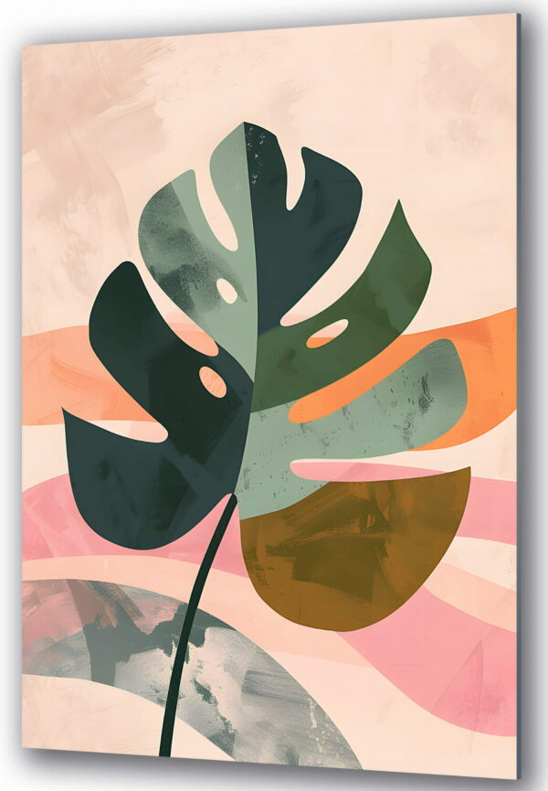 obraz na szkle abstrakcyjny liść