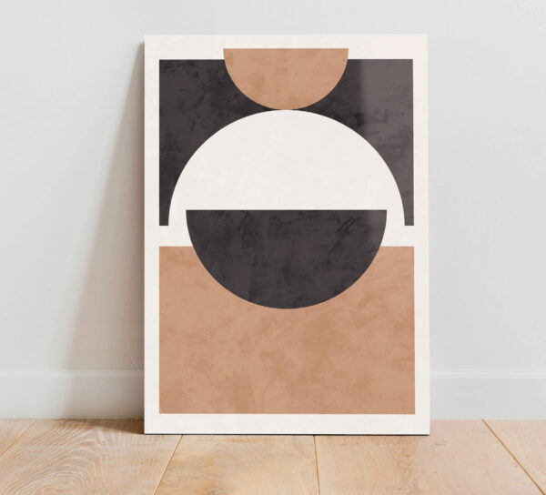 szklany obraz minimalistyczna kompozycja z okręgami