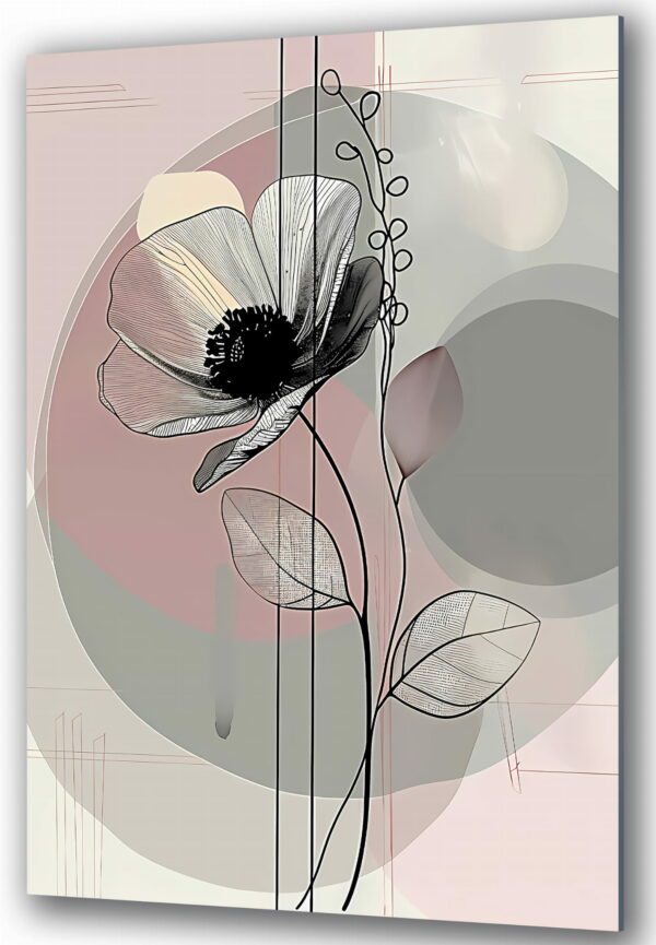 obraz na szkle abstrakcyjny rysunek kwiatu