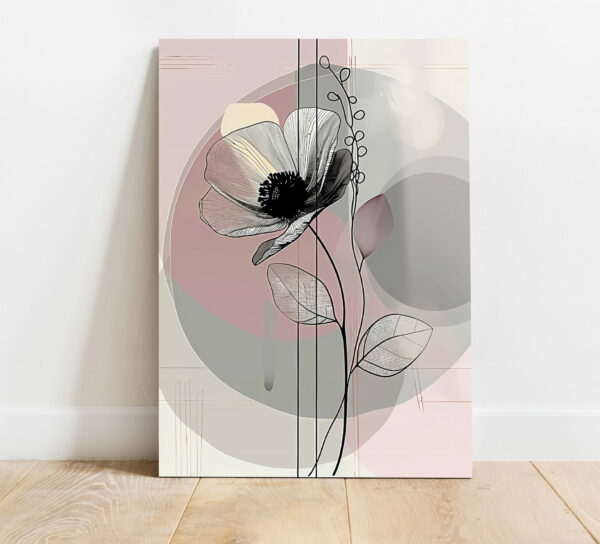 szklany obraz abstrakcyjny rysunek kwiatu