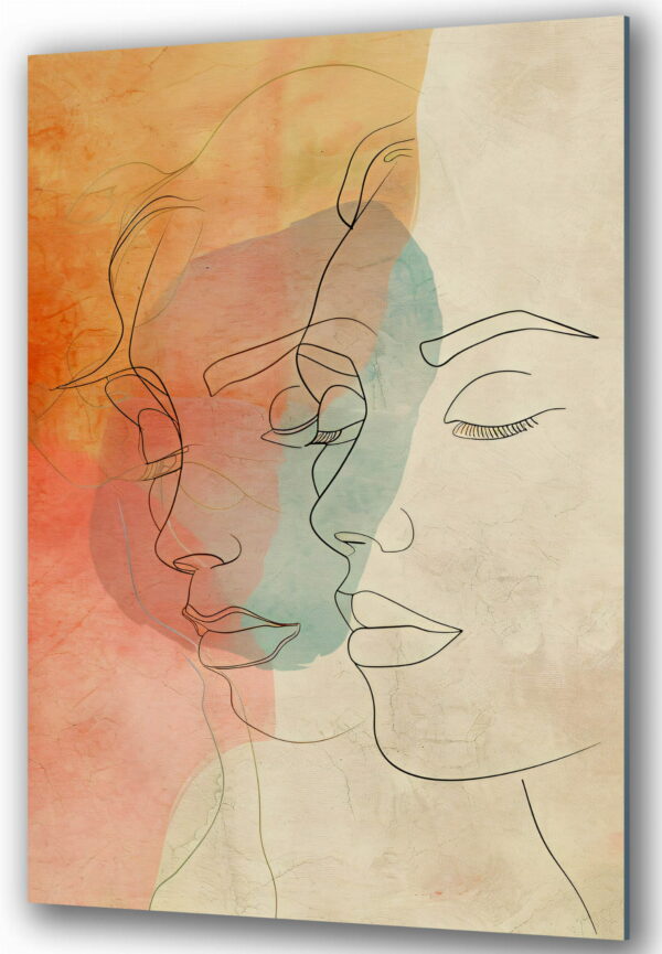 obraz na szkle abstrakcyjna linia twarzy