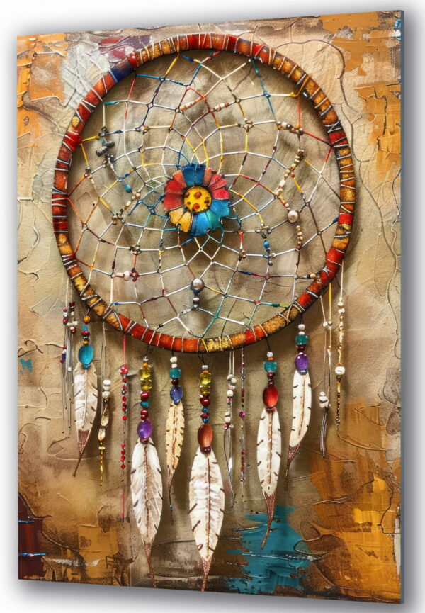 obraz na szkle abstrakcyjny lapacz snow