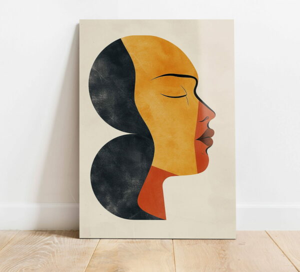 szklany obraz abstrakcyjny portret kobiety