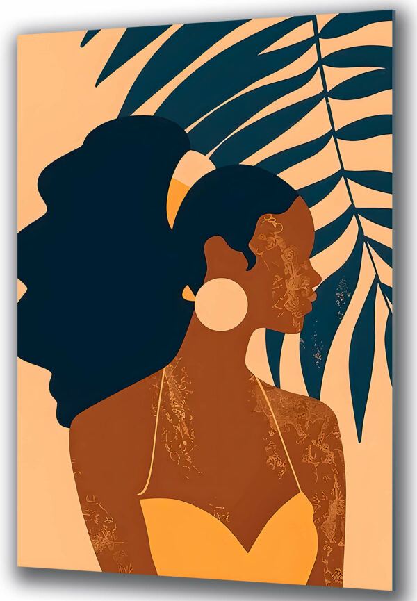 szklany obraz abstrakcyjny portret kobiety