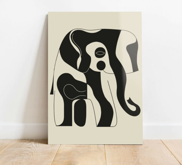 obraz na szkle do salonu boho abstrakcyjny słoń