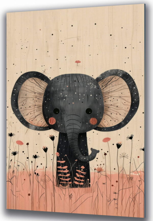 obraz na szkle ilustracja słonia boho