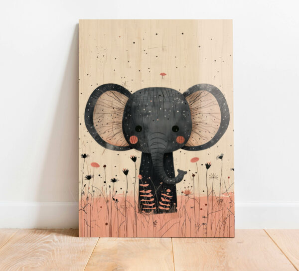 szklany obraz ilustracja słonia boho