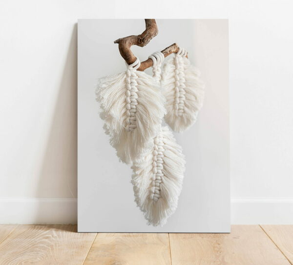 szklany obraz boho makrama