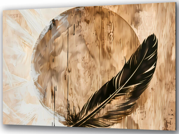 szklany obraz artystyczne pioro