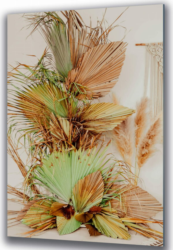 obrazy rośliny boho dekoracja z liśćmi palmowymi