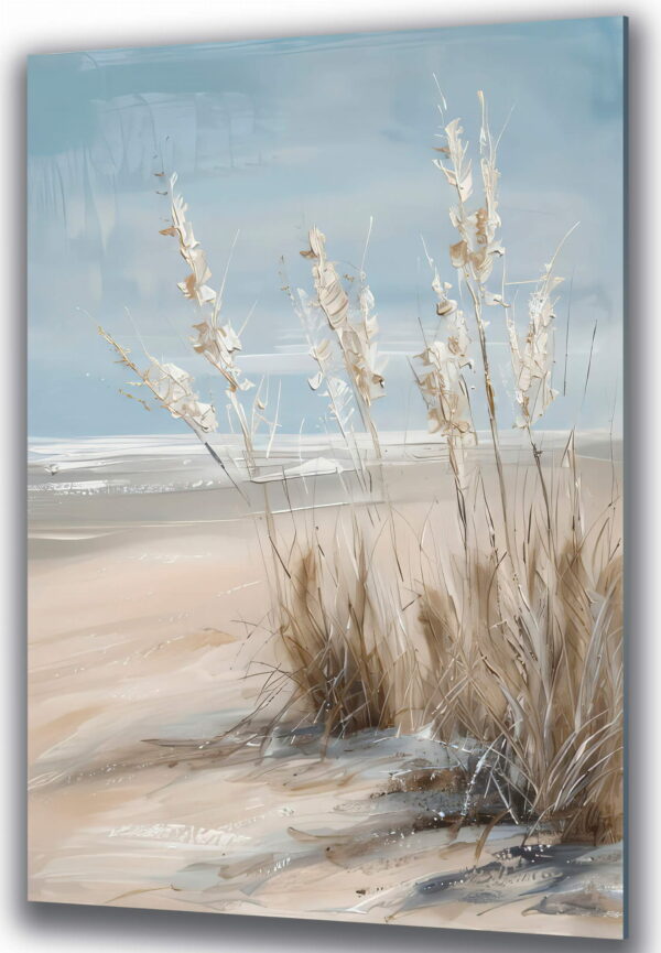 obraz na szkle plazowe trawy w stylu boho