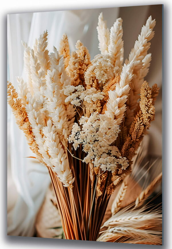 obraz na szkle boho bukiet suszonych kwiatow