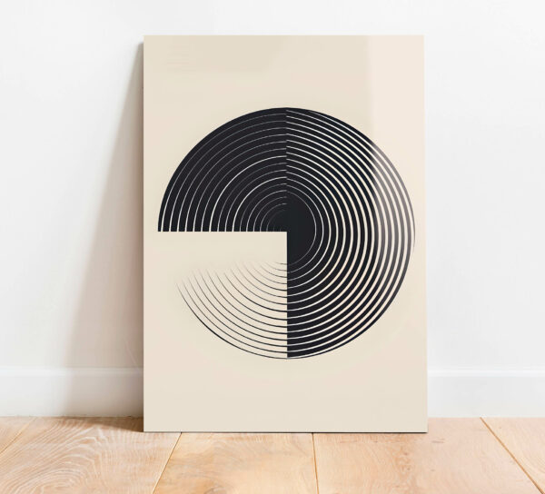 szklany obraz minimalistyczne kregi boho