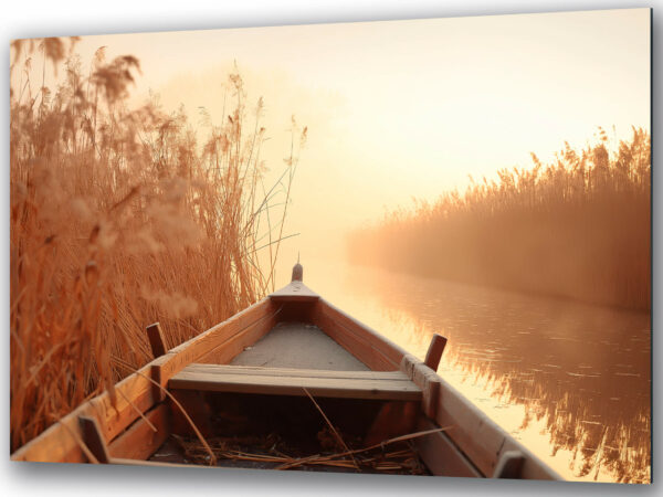 szklany obraz poranna mgla nad woda