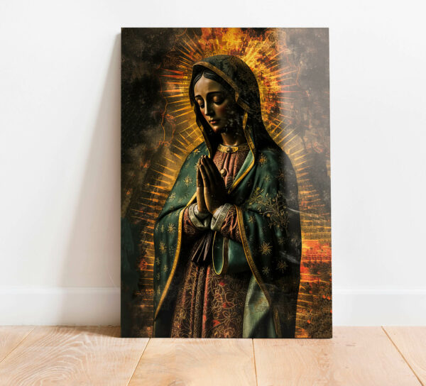 obraz szklany swieta maryja z modlitwa