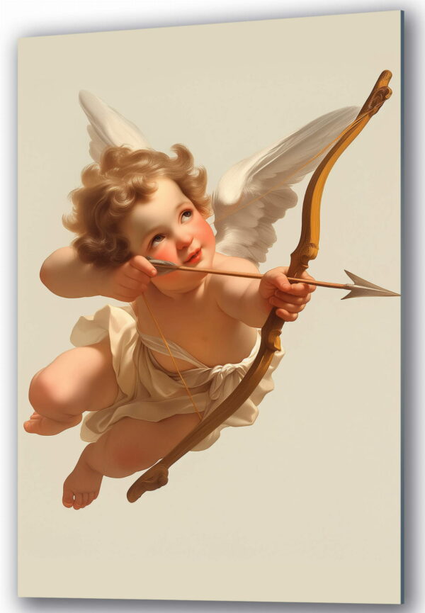 amorek z lukiem szklany obraz