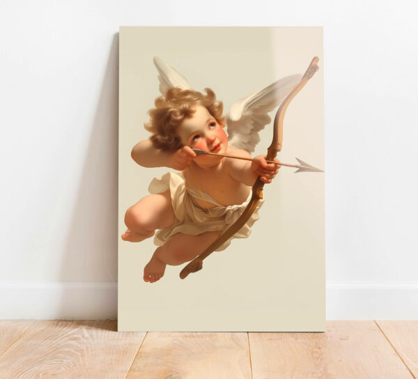 obraz szklany amorek z lukiem